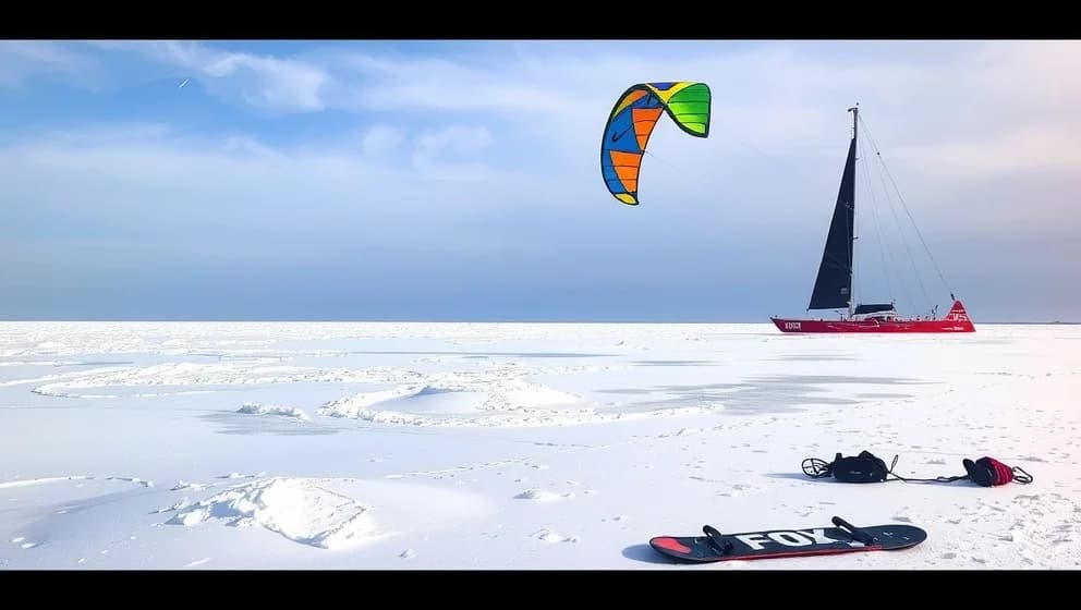 Kite on ice för perfekt vinterkul